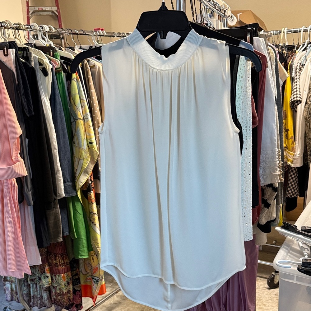Vince Cream Sleeveless Blouse